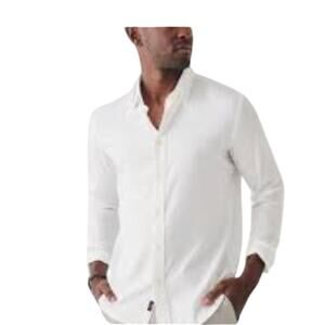 Faherty Reserve Movement 100% Cotton Jersey Knit Shirt Mens XL White EUC